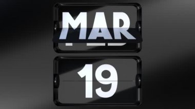 Modern takvim yılın ayları ve günlerine doğru dönüyor, pürüzsüz döngü - 3840x2160 px).