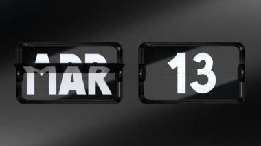 Modern takvim yılın ayları ve günlerine doğru dönüyor, pürüzsüz döngü - 3840x2160 px).