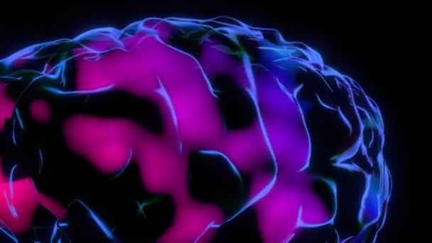 Flying Human Brain Hologram Thinking Process Concept Animation 3840X2160 — Stock Video