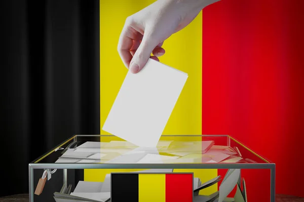 Flaga Belgii Karta Głosowania Głosowanie Koncepcja Wyborów Ilustracja — Zdjęcie stockowe