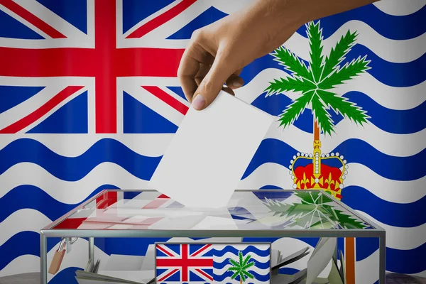 Flaga Brytyjskiego Oceanu Indyjskiego Karta Głosowania Głosowanie Koncepcja Wyborów Ilustracja — Zdjęcie stockowe
