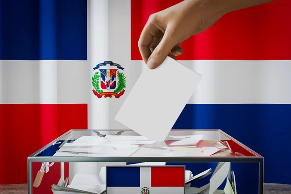 Прапор Домініканської Республіки Вручення Карт Голосування Виборча Концепція Ілюстрація — стокове фото