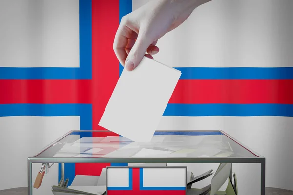 Flaga Wysp Owczych Karta Głosowania Głosowanie Koncepcja Wyborów Ilustracja — Zdjęcie stockowe