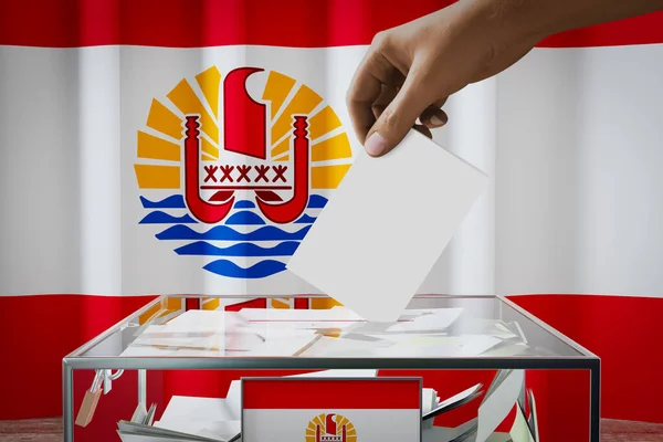 Flaga Polinezji Francuskiej Karta Głosowania Głosowanie Koncepcja Wyborów Ilustracja — Zdjęcie stockowe