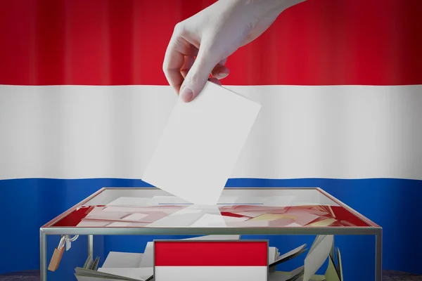 Flaga Holandii Karty Głosowania Głosowanie Koncepcja Wyborów Ilustracja — Zdjęcie stockowe