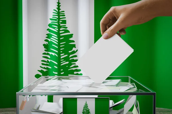 노퍽섬 손으로 투표용지를 — 스톡 사진