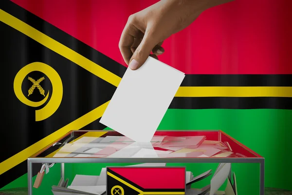 Flaga Vanuatu Karta Głosowania Głosowanie Koncepcja Wyborów Ilustracja — Zdjęcie stockowe