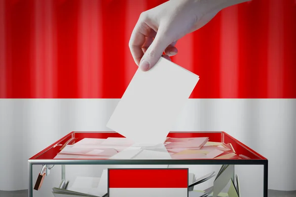 Hesse Flag Hand Dropping Ballot Card Box Voting Election Germany — Stock Photo, Image