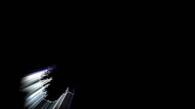 Norveç - kırsal şekil ve hareket eden ışık ışınları. 3D 4k animasyon (3840 x 2160 px).