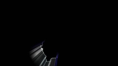 İsveç - ülke şeklinde ve hareket eden ışık huzmeleri. 3D 4k animasyon (3840 x 2160 px). 