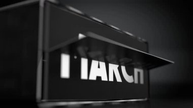 Takvim seçici odak ile Ocak ayından Aralık ayına değişiyor - 3840x2160 px).