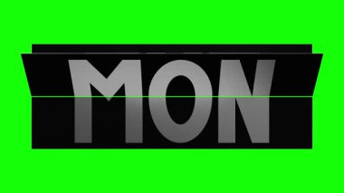 Takvim değişimi haftanın kısaltması Pazar 'dan Cumartesi' ye 3D 4k animasyon (3840x2160 px).