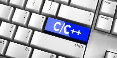 C, C + + - bilgisayar klavyesi - 3D illüstrasyon