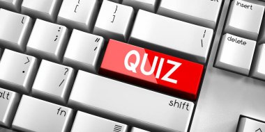 Sınav - bilgisayar klavyesi - 3B illüstrasyon