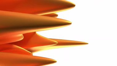 Beyaz arkaplanda izole edilmiş soyut turuncu şekil dönüştürülüyor - 3840 x 2160 px).