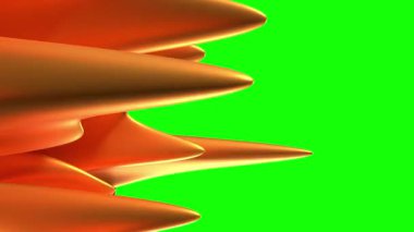 Yeşil arkaplanda izole edilmiş soyut turuncu şekil dönüştürülüyor - 3840 x 2160 px).