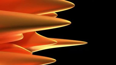 Siyah arkaplanda izole edilmiş soyut turuncu şekil dönüştürülüyor - 3840 x 2160 px).