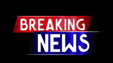 Canlı flaş haber işareti siyah arkaplanda izole edildi - 3D 4k animasyon (3840 x 2160 px).