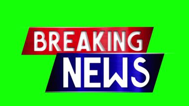 Canlı flaş haber işareti yeşil arkaplanda izole edildi - 3D 4k animasyon (3840 x 2160 px).