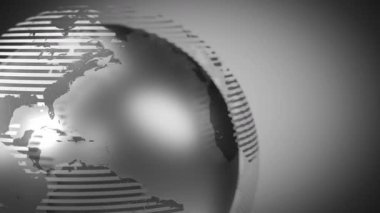 Seçici odak ile dönen Dünya - 3D 4k animasyon (3840 x 2160 px)