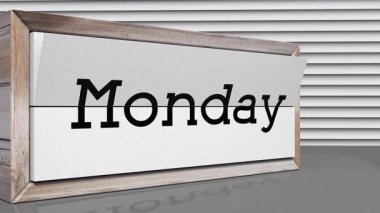 Ahşap takvime göre haftanın günleri Pazar 'dan Cumartesi' ye değişiyor - 3840x2160 px).