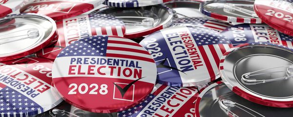 Президентские выборы в США 2028 года - 3D иллюстрация