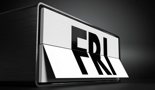 Пятница - календарь - 3D иллюстрация