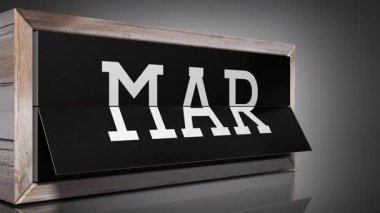 Tahta takla takvimi Ocak 'tan Aralık' a kadar kısaltılmış olarak değiştirildi - 3840x2160 px).