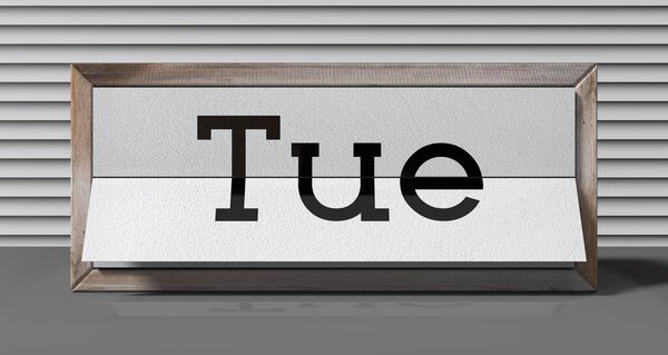 Вторник - календарь - 3D иллюстрация