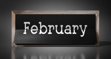 Şubat - masa takvimi - 3D illüstrasyon