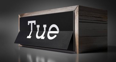 Salı - masa takvimi - 3D illüstrasyon