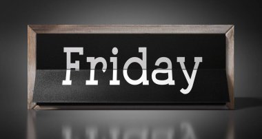 Cuma - masa takvimi - 3D illüstrasyon