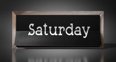 Cumartesi - masa takvimi - 3D illüstrasyon