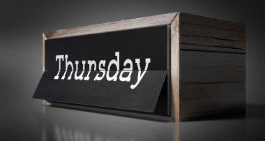 Perşembe - masa takvimi - 3D illüstrasyon