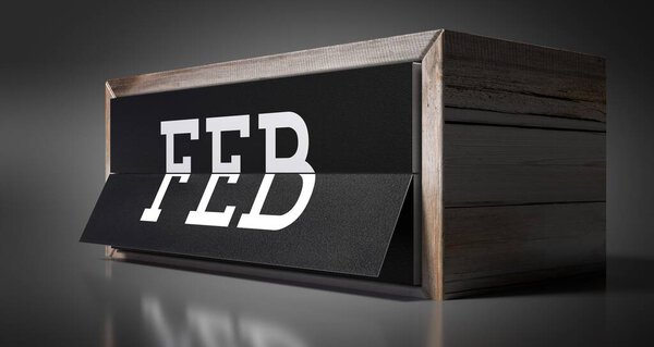 Февраль - календарь - 3D иллюстрация