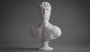 David heykeli - büst - 3D illüstrasyon
