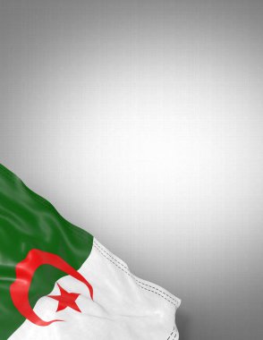 Cezayir - ulusal bayrak ve gradyan arkaplan - dikey poster - 3D illüstrasyon