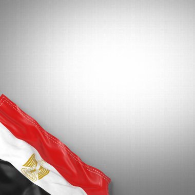 Mısır - ulusal bayrak ve gradyan arkaplan - kare format - 3D illüstrasyon