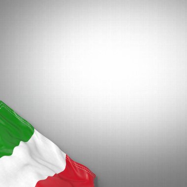 İtalya - ulusal bayrak ve gradyan arkaplan - kare biçim - 3D illüstrasyon