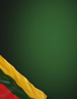 Litvanya - ulusal bayrak ve gradyan arkaplan - dikey poster - 3D illüstrasyon