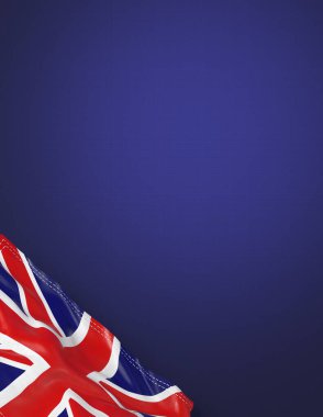 Birleşik Krallık - ulusal bayrak ve gradyan arkaplan - dikey poster - 3D illüstrasyon