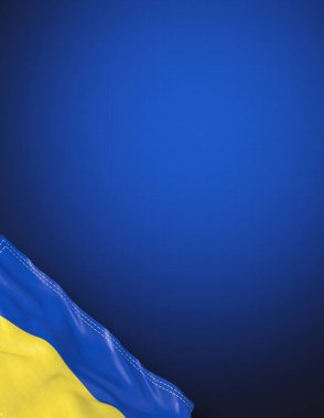 Ukrayna - ulusal bayrak ve gradyan arkaplan - dikey poster - 3D illüstrasyon