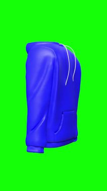 Mavi kapüşonlu döner - yeşil arka planda izole - 3D animasyon