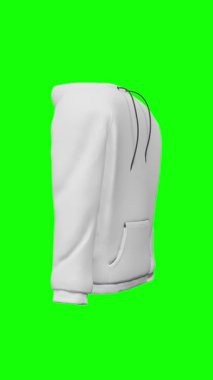 Beyaz kapüşonlu döner - yeşil arka planda izole - 3D animasyon