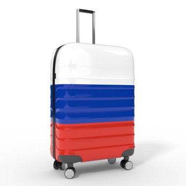 Rusya - bavulda ulusal bayrak - 3D illüstrasyon