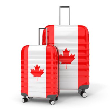 Kanada - ulusal bayraklı iki seyahat çantası - 3D illüstrasyon