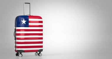 Liberya - ulusal bayrak taşıyan valiz - 3D illüstrasyon