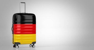 Almanya - bavulda ulusal bayrak - 3D illüstrasyon