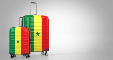 Senegal - ulusal bayraklı iki seyahat çantası - 3D illüstrasyon
