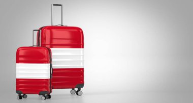 Avusturya - ulusal bayraklı iki seyahat çantası - 3D illüstrasyon